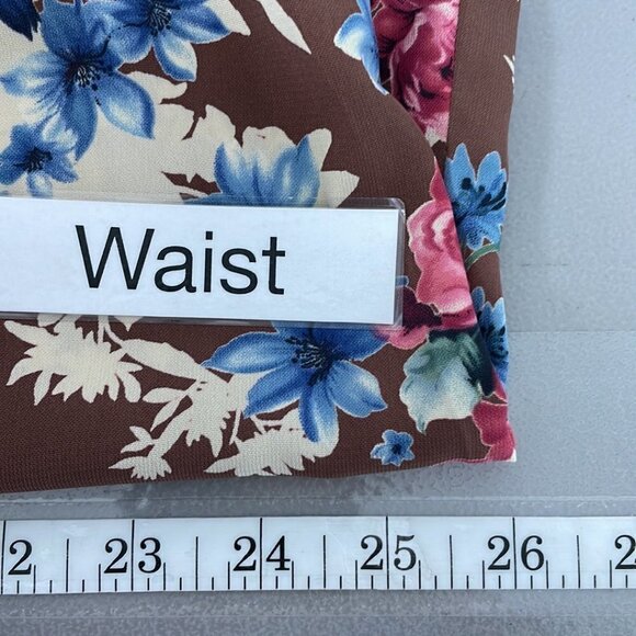 ODDY Dress Cold Shoulder Midi Shift Brown Floral Size 3X - Picture 14 of 15